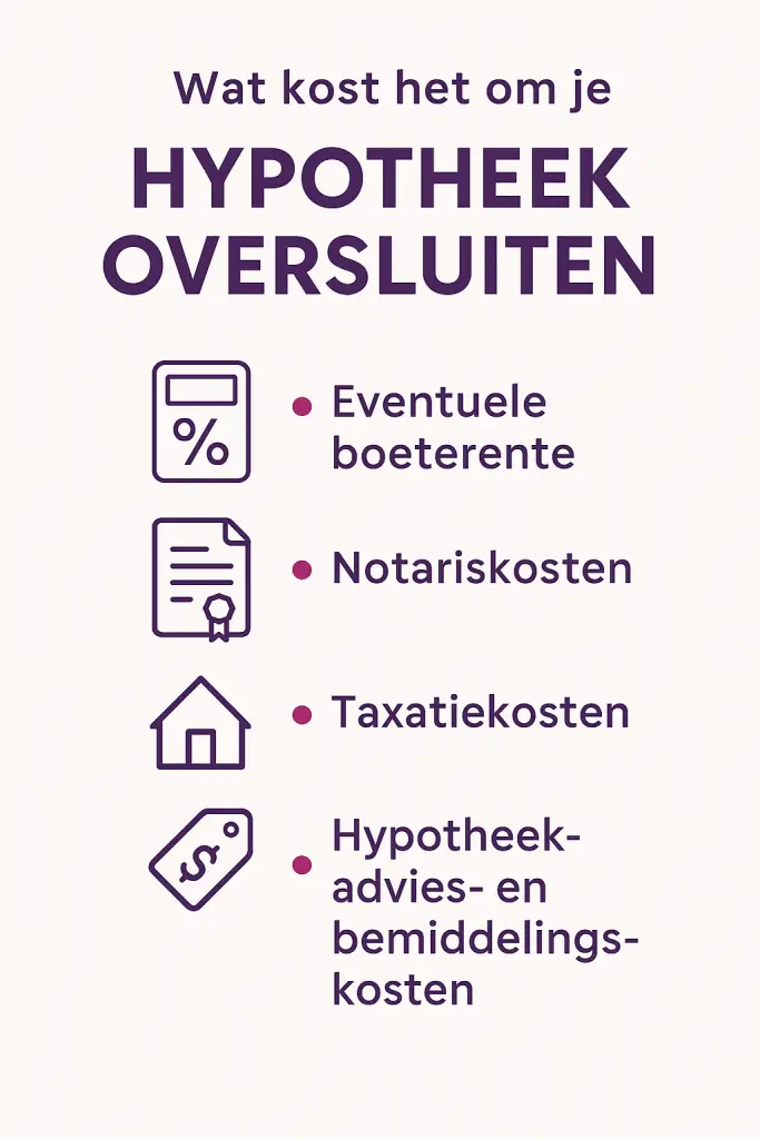 Infographic met kostenposten bij hypotheek oversluiten in Friesland