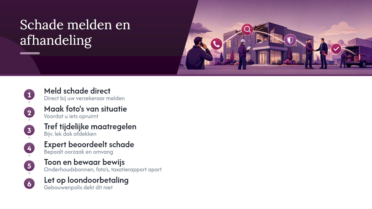 Stappenplan voor het melden en afhandelen van schade