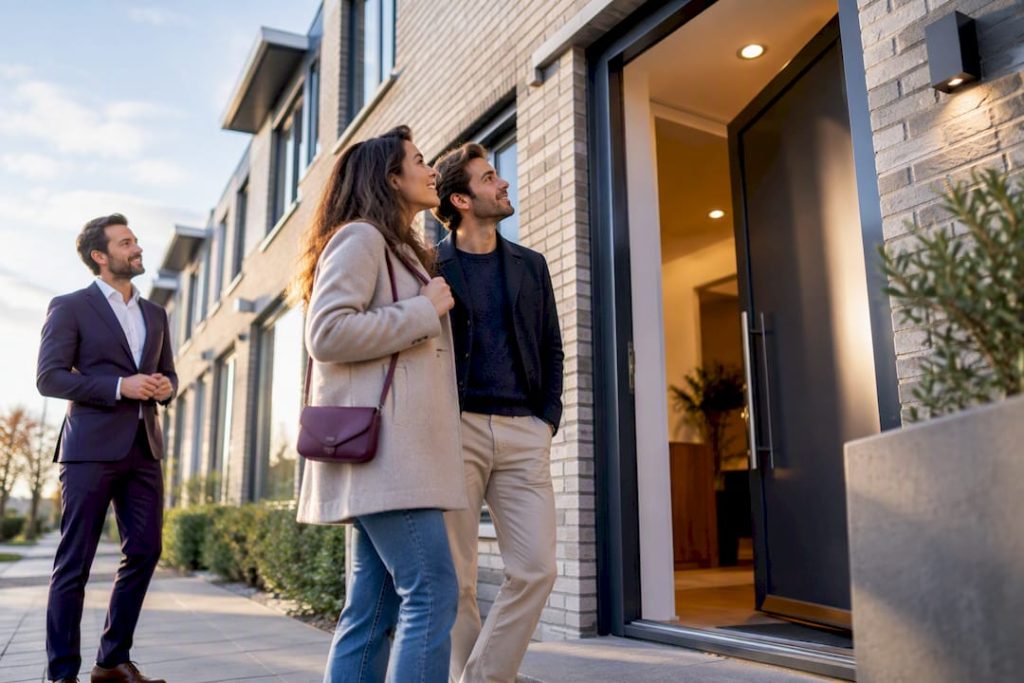 Koper tijdens hypotheekoriëntatie bij woning