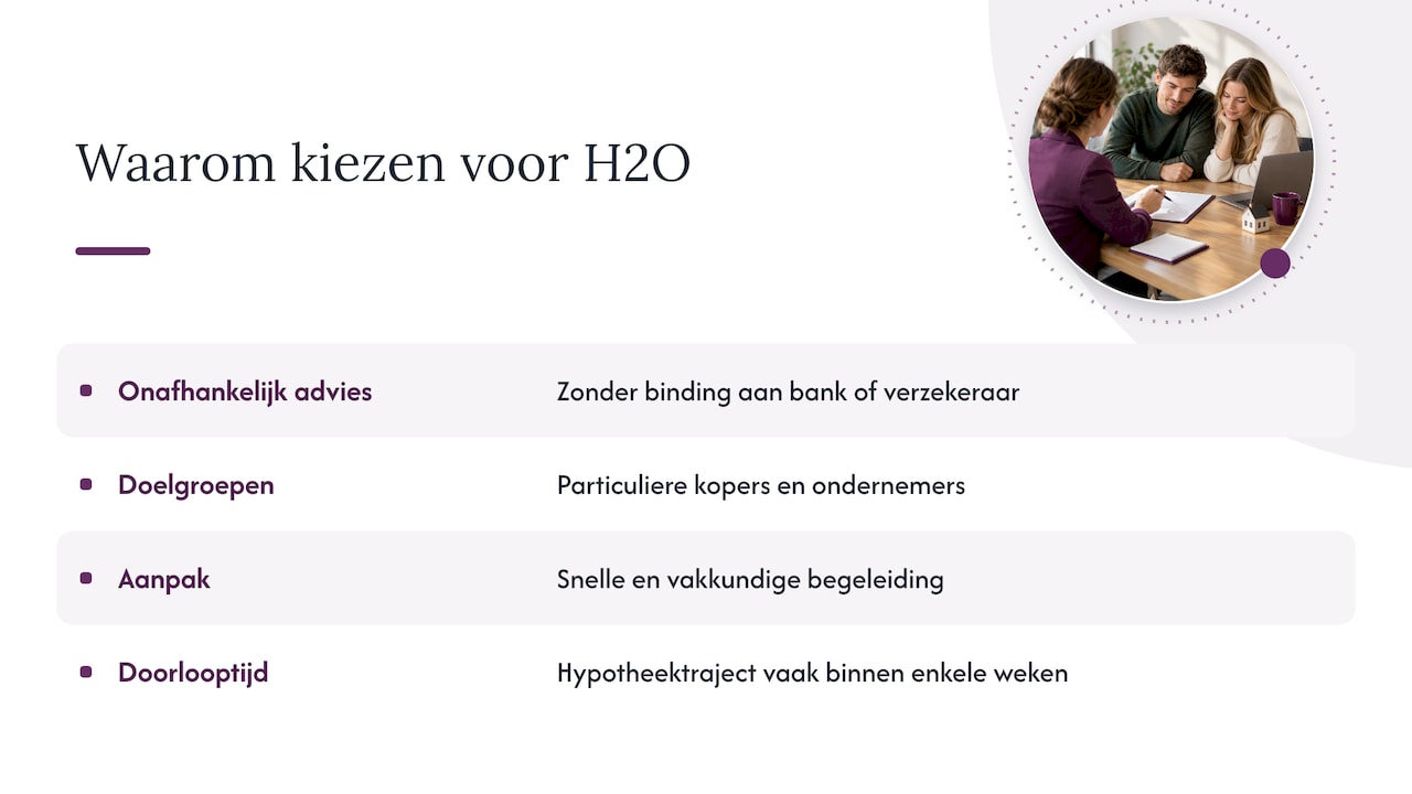 Waarom veel starters en ondernemers voor H2O kiezen — overview diagram