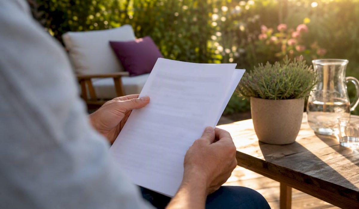 Handen die een WIA-uitkeringsbrief vasthouden