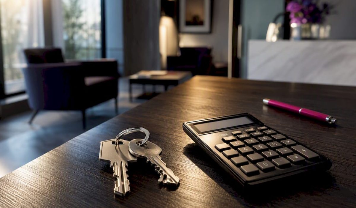 Huissleutels en rekenmachine bij het kopen van een woning
