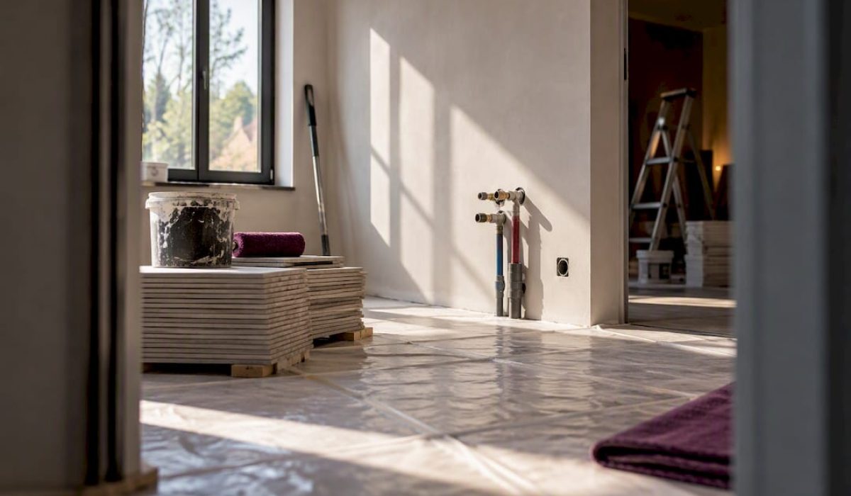 Woning tijdens de laatste fase van de verbouwing