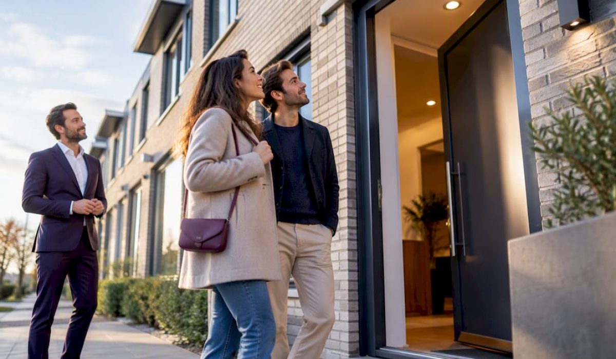 Koper tijdens hypotheekoriëntatie bij woning